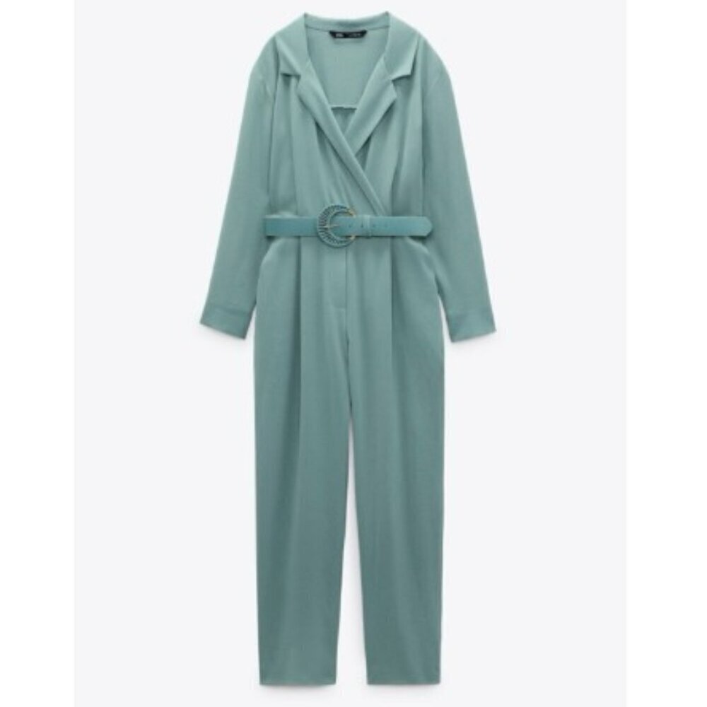 ZARA lake green jumpsuit-drape, elegant, neat Size M 1971/067/982